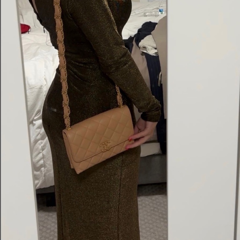 Glamorous Gold Long Sleeve Gown